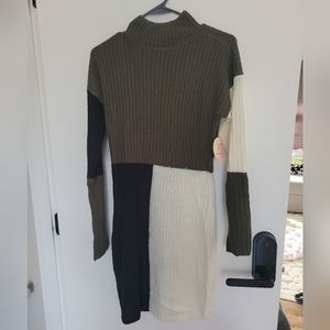 Full Circle Trends Colorblock Sweater Dress